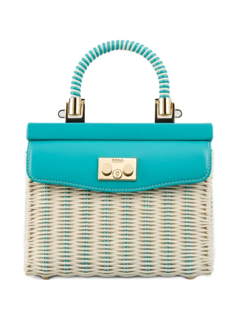 Rodo calf leather-trim clutch bag
