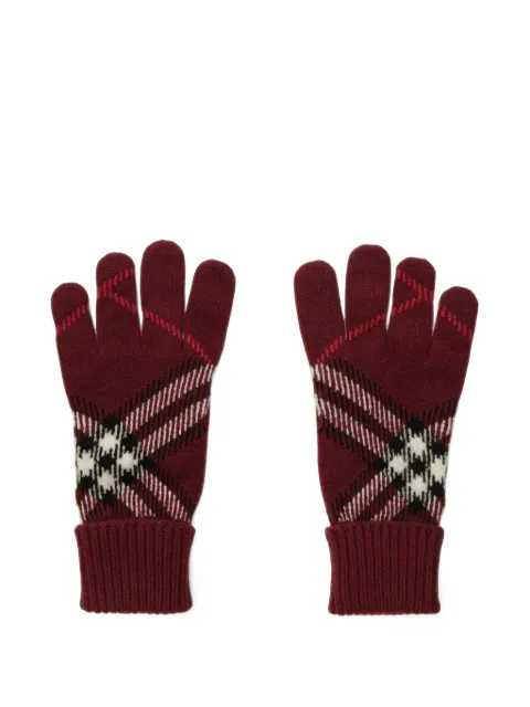 Burberry Check cashmere blend gloves