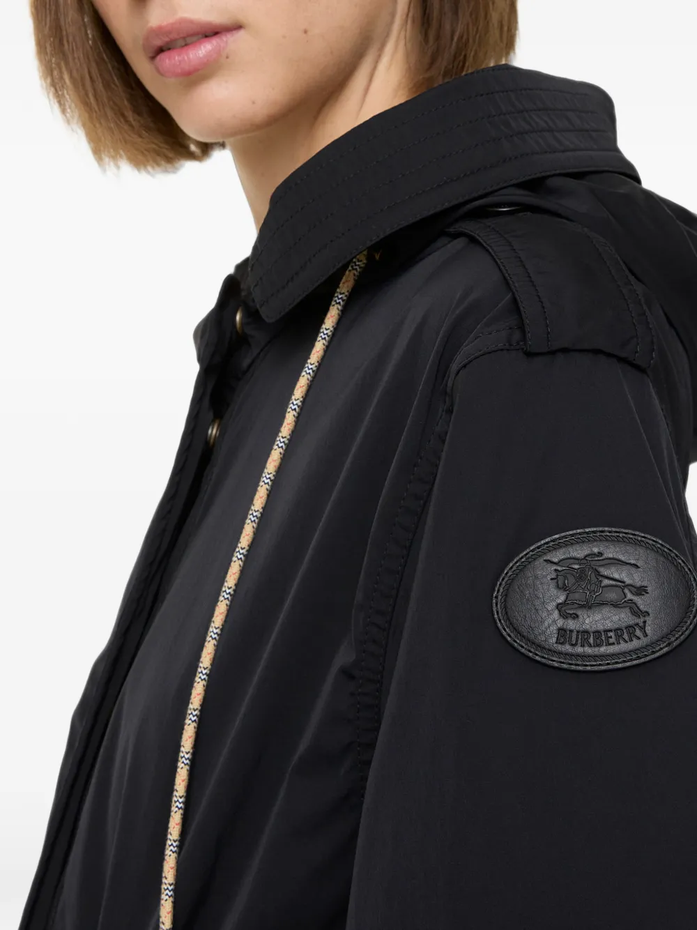 Burberry stretch nylon parka Zwart
