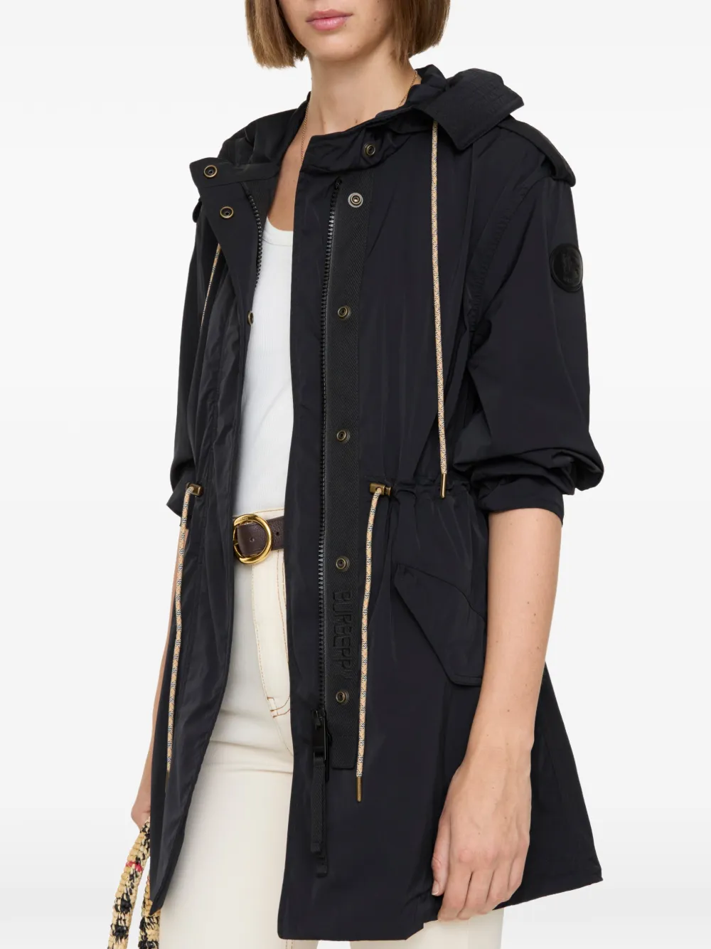 Burberry stretch nylon parka Zwart