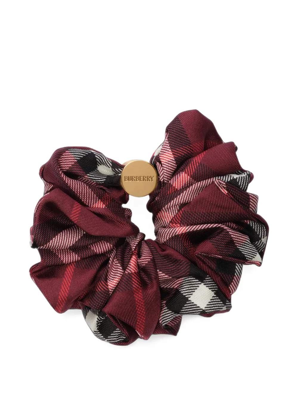 Burberry Check silk scrunchie Rood