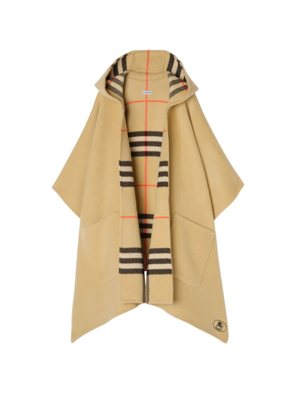 Burberry Check cashmere hooded cape Beige