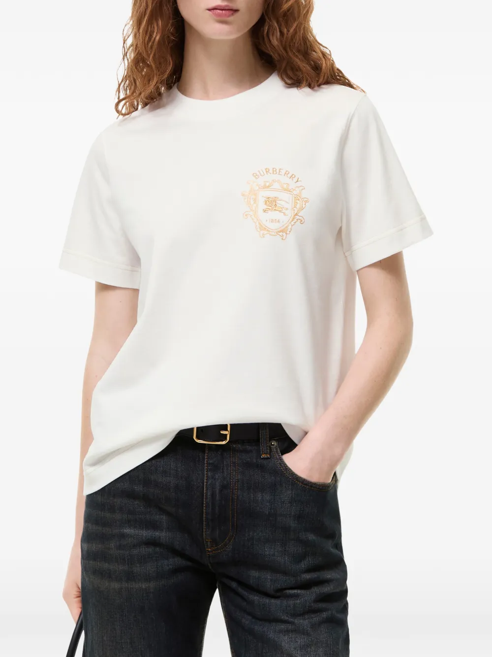 Burberry Knight Crest cotton T-shirt Wit