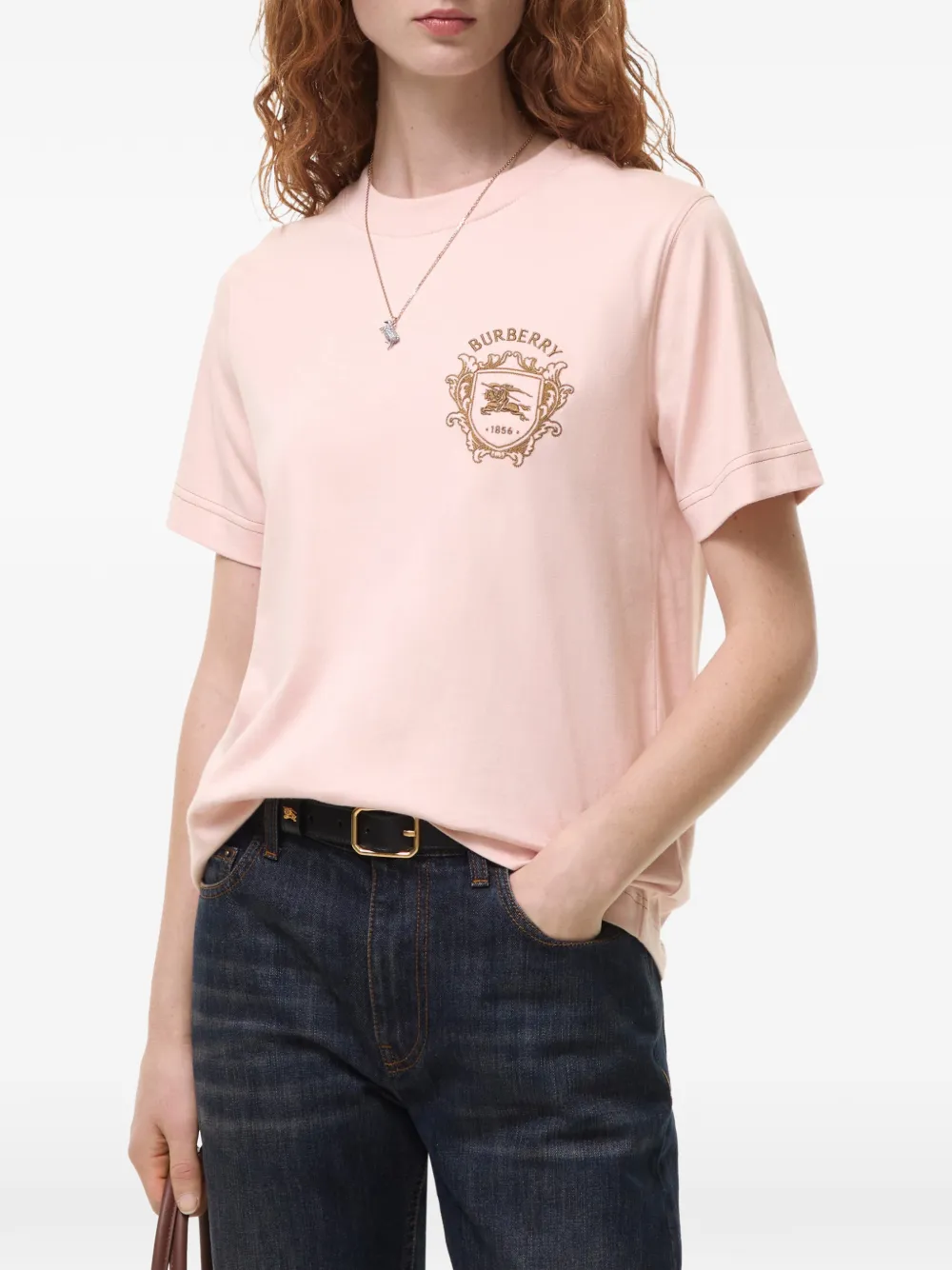 Burberry Knight Crest cotton T-shirt Roze