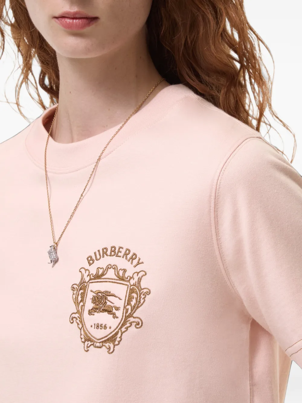 Burberry Knight Crest cotton T-shirt Roze
