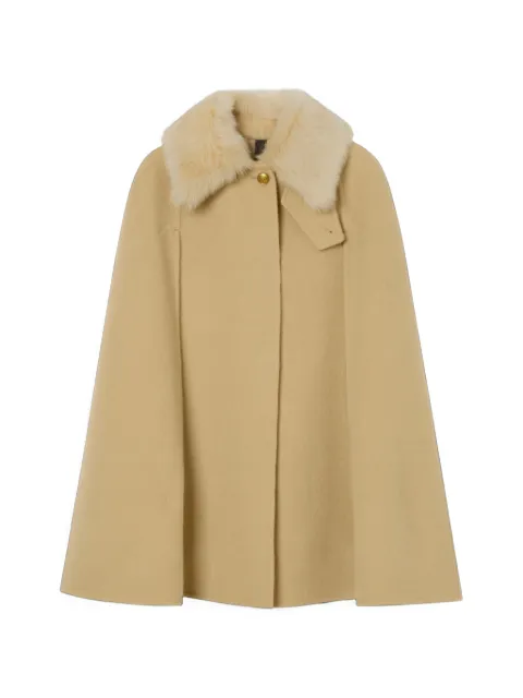 Burberry shearling collar cashmere cape