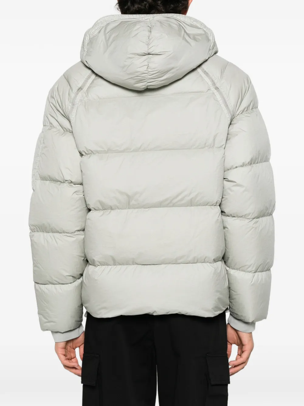 C.P. Company Lens-detail hooded puffer jacket Grijs