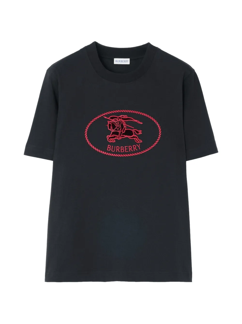 Burberry Knight stamp cotton T-shirt Zwart