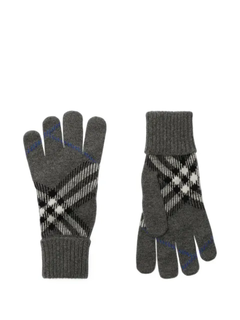 Burberry Check cashmere blend gloves