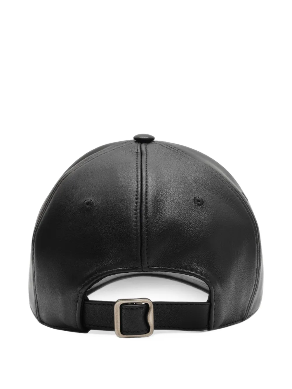 Burberry embossed Check leather baseball cap Zwart