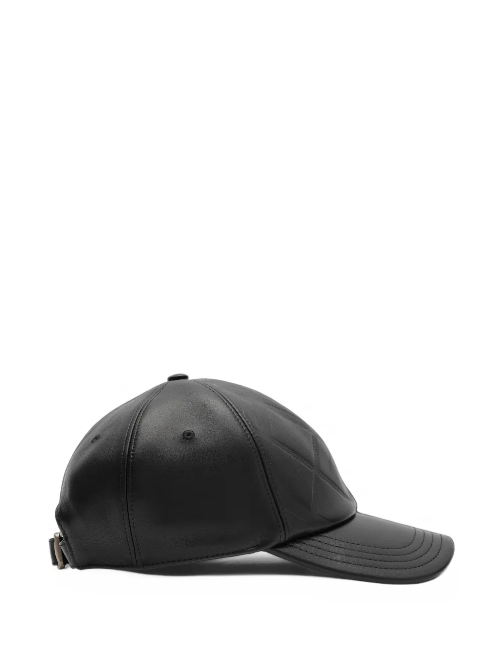 Burberry embossed Check leather baseball cap Zwart