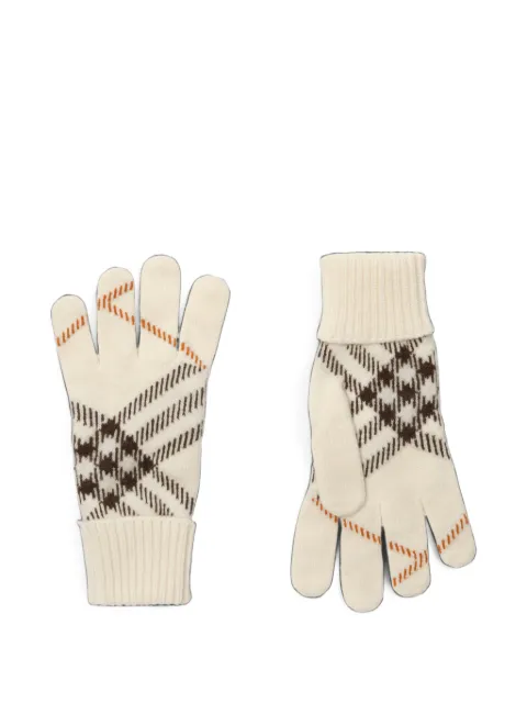 Burberry Check cashmere blend gloves