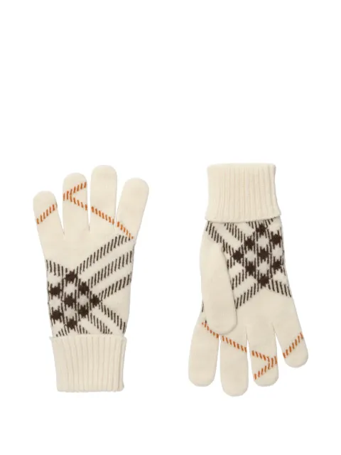 Burberry Check cashmere blend gloves