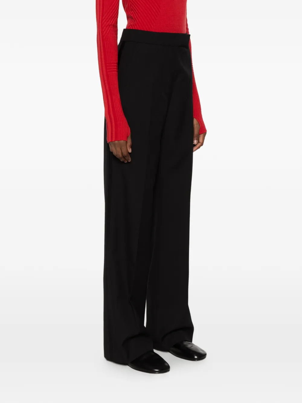 Moncler concealed-fastening flared trousers Zwart