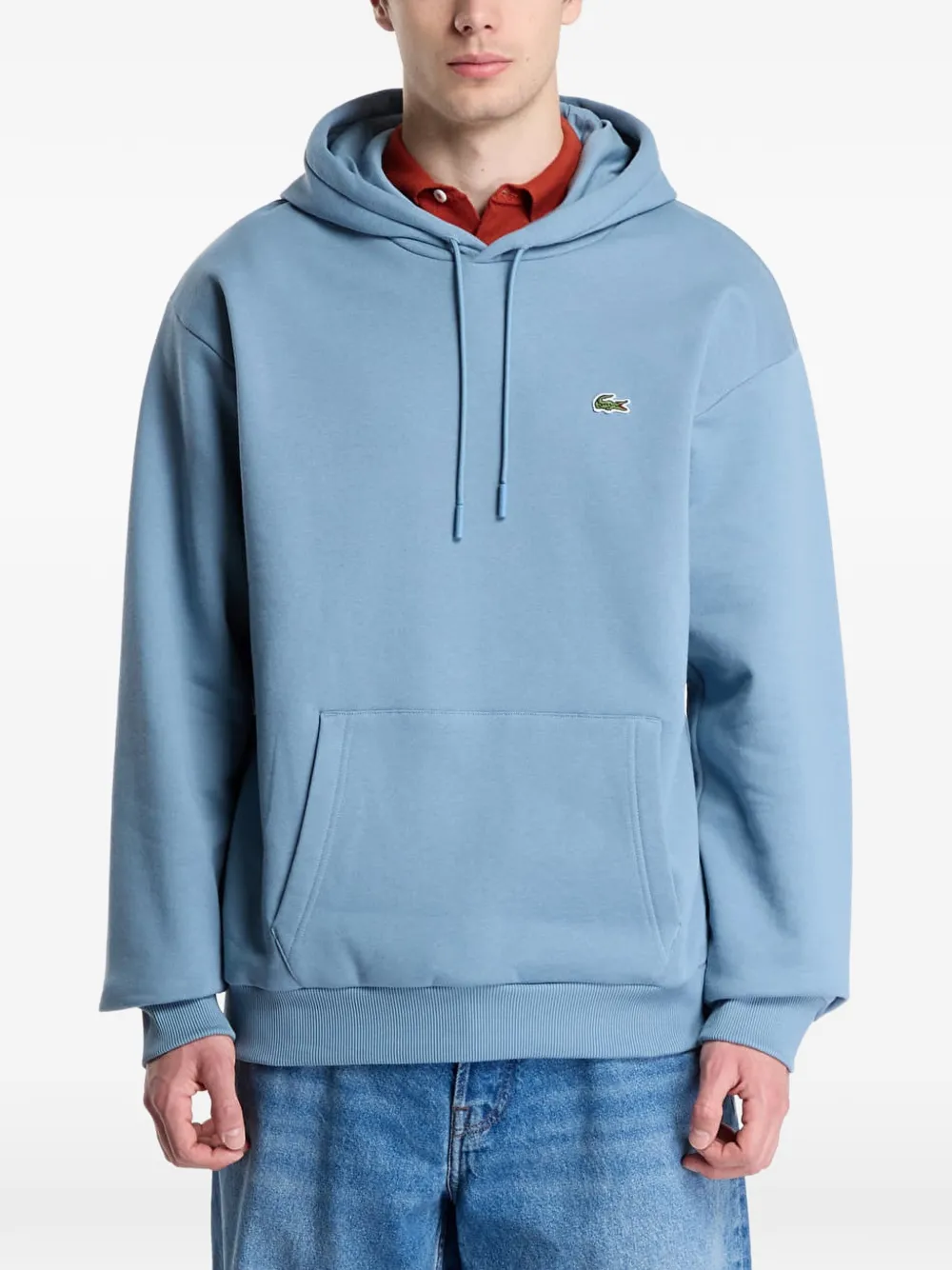 Lacoste fleece hooded sweatshirt Blauw