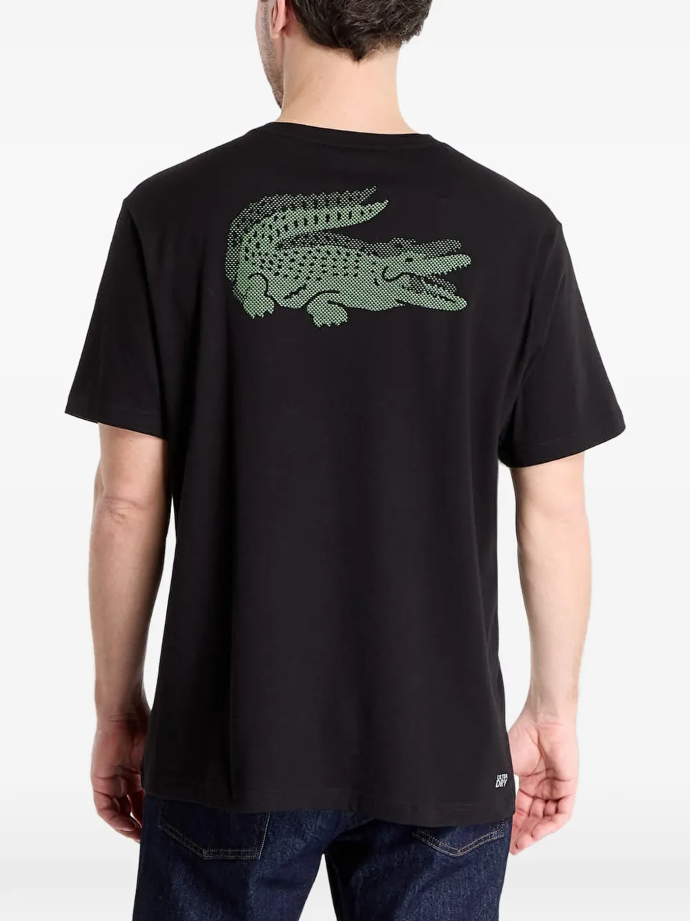 Lacoste sports T-shirt with crocodile graphic and Ultra-Dry technology Zwart