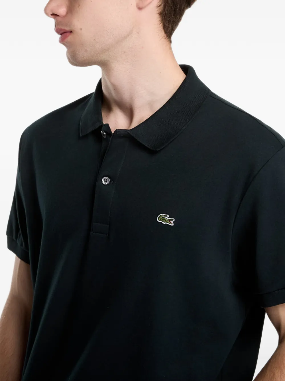 Lacoste logo-patch polo shirt Groen