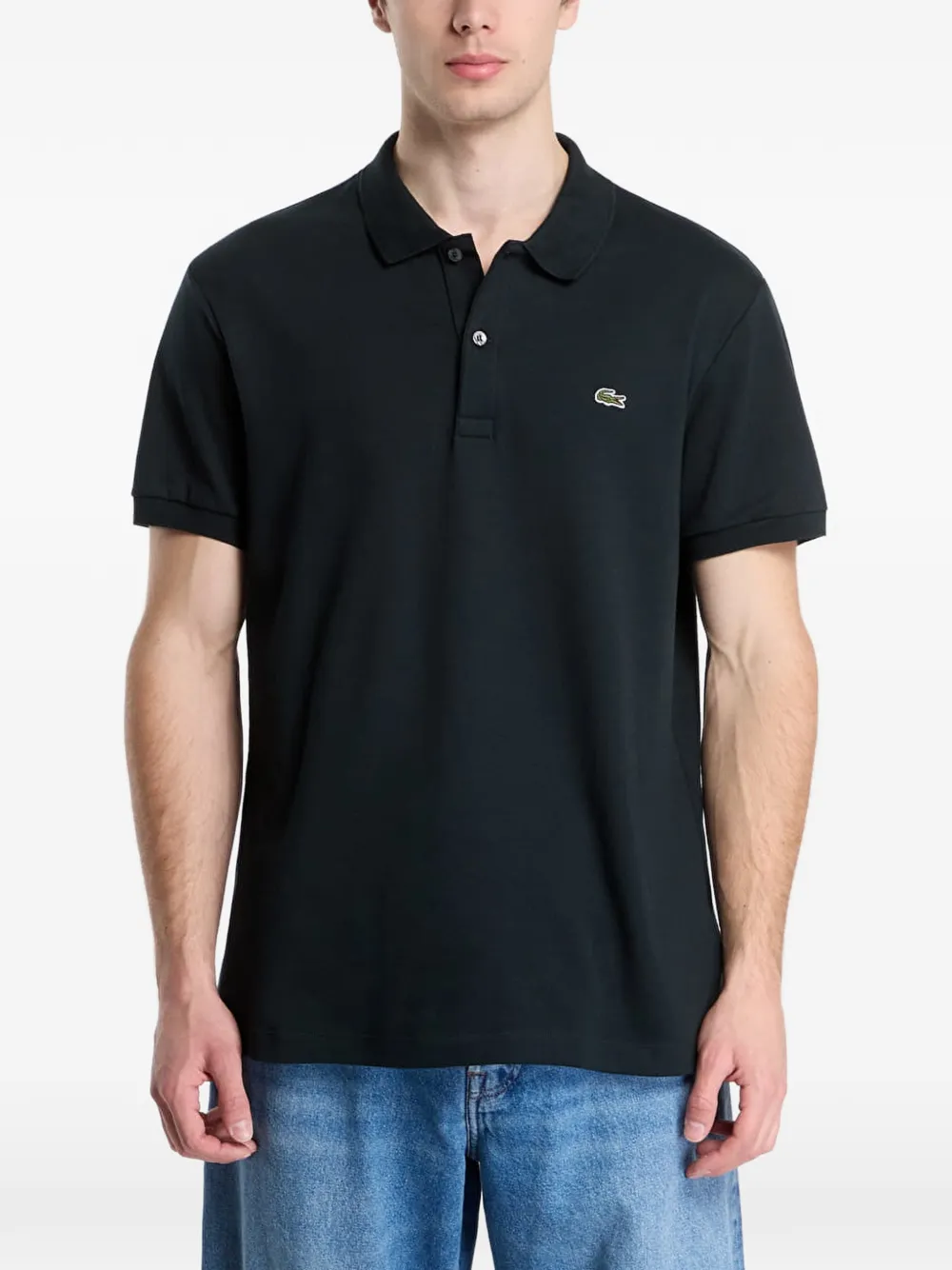 Lacoste logo-patch polo shirt Groen