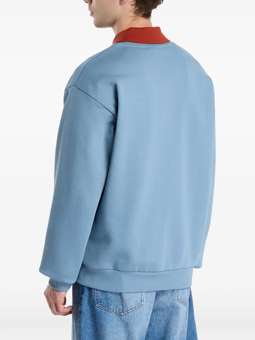 Lacoste cotton fleece sweatshirt Blauw