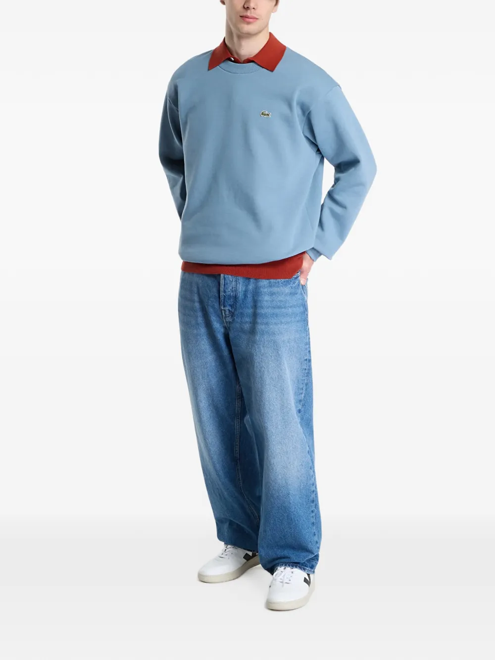 Lacoste cotton fleece sweatshirt - Blu