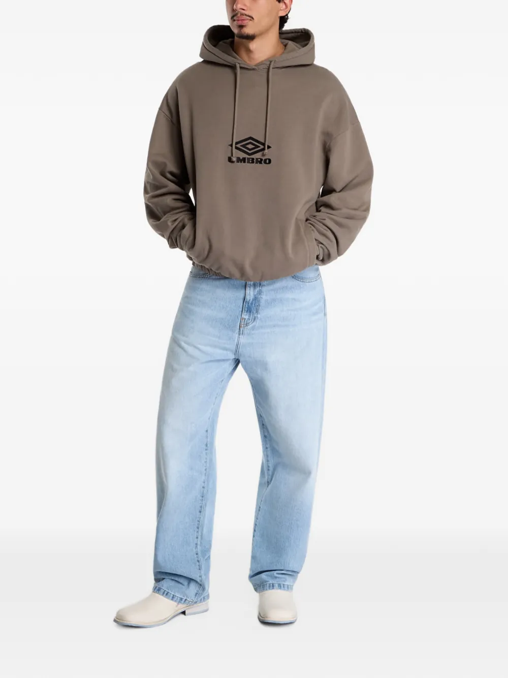 UMBRO x Slam Jam OG-logo masked hoodie Grijs