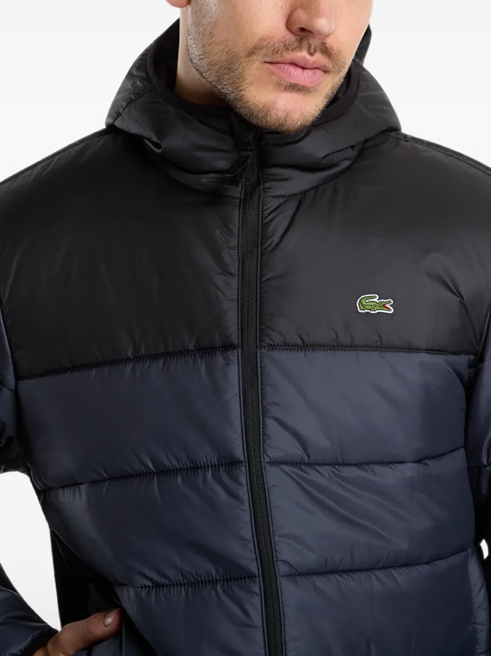 Lacoste hooded puffer jacket Blauw