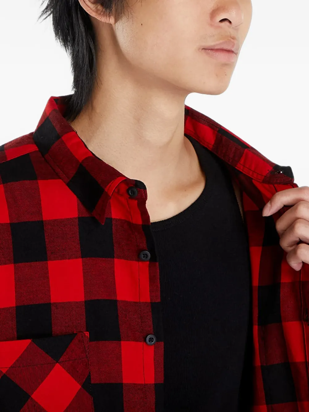 Urban Classics Geruit flanellen overhemd Rood