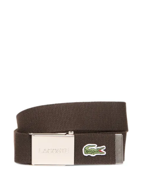 Lacoste woven-strap logo-patch belt
