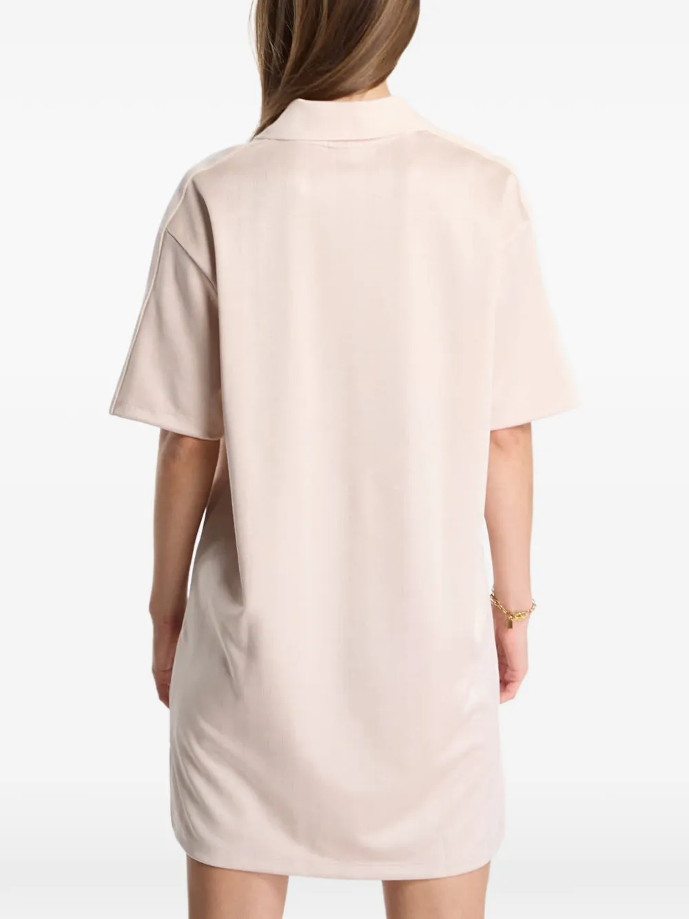 Lacoste monogram-jacquard polo dress Roze