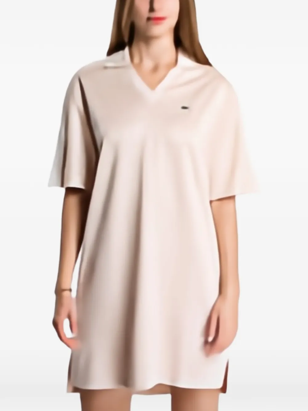 Lacoste monogram-jacquard polo dress Roze