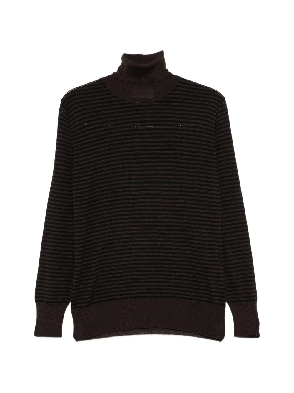 MARSEM horizontal-stripe roll-neck sweater - Braun