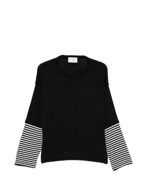 MARSEM striped-sleeve layered-effect sweater