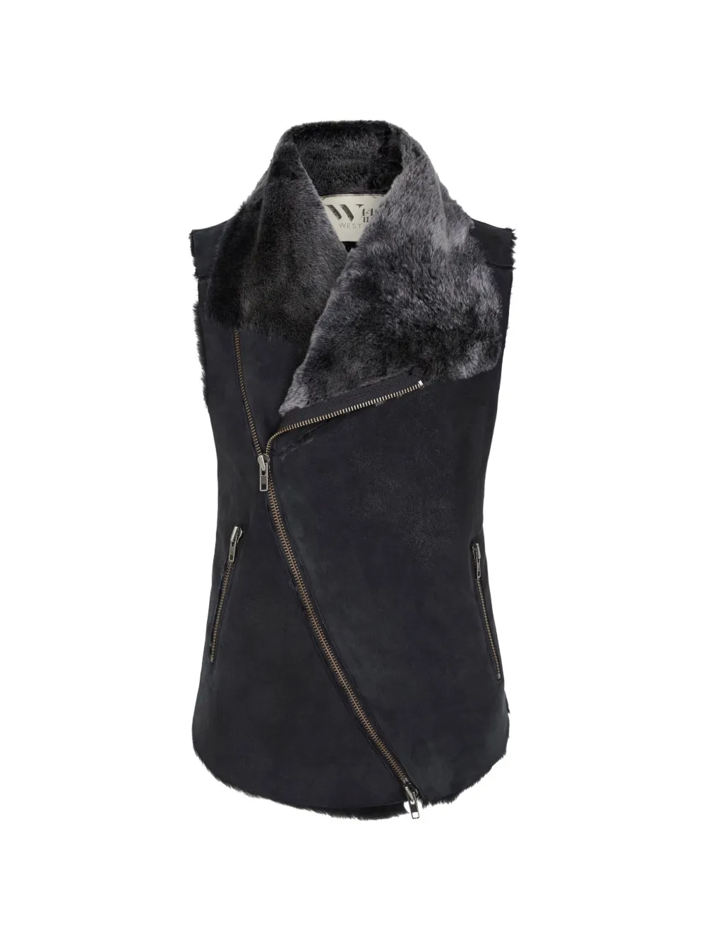WEST 14TH Nolita shearling drape vest - Schwarz