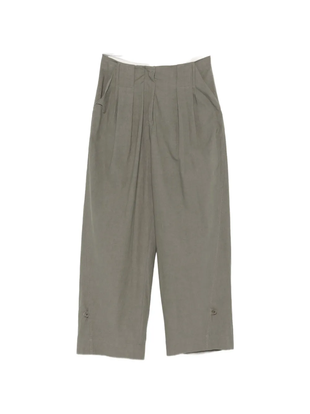 Low Classic pleated button-cuff trousers Groen