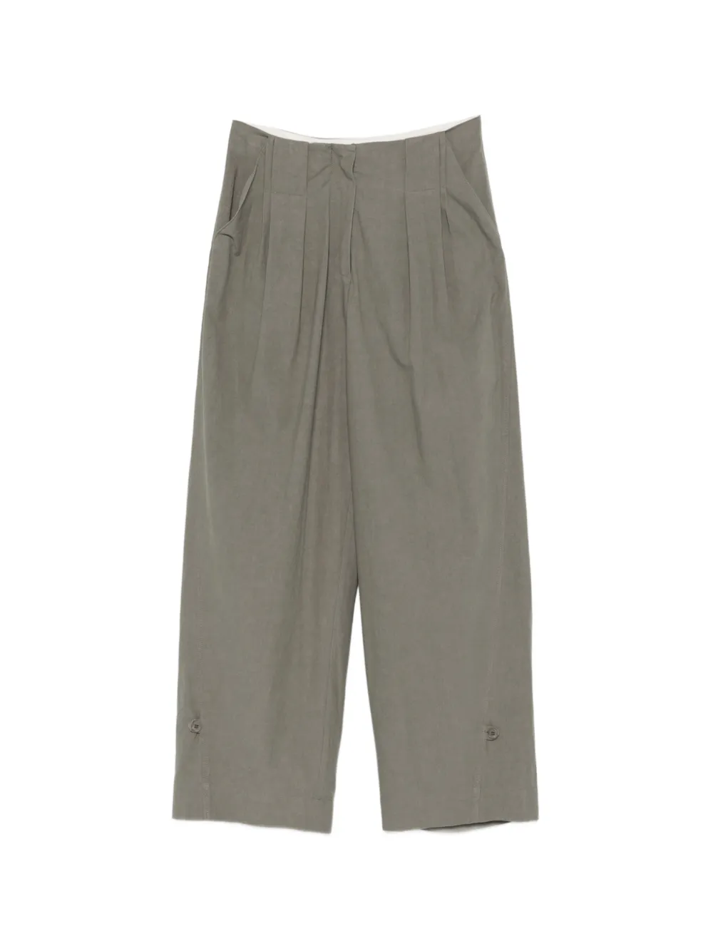 Low Classic pleated button-cuff trousers Groen
