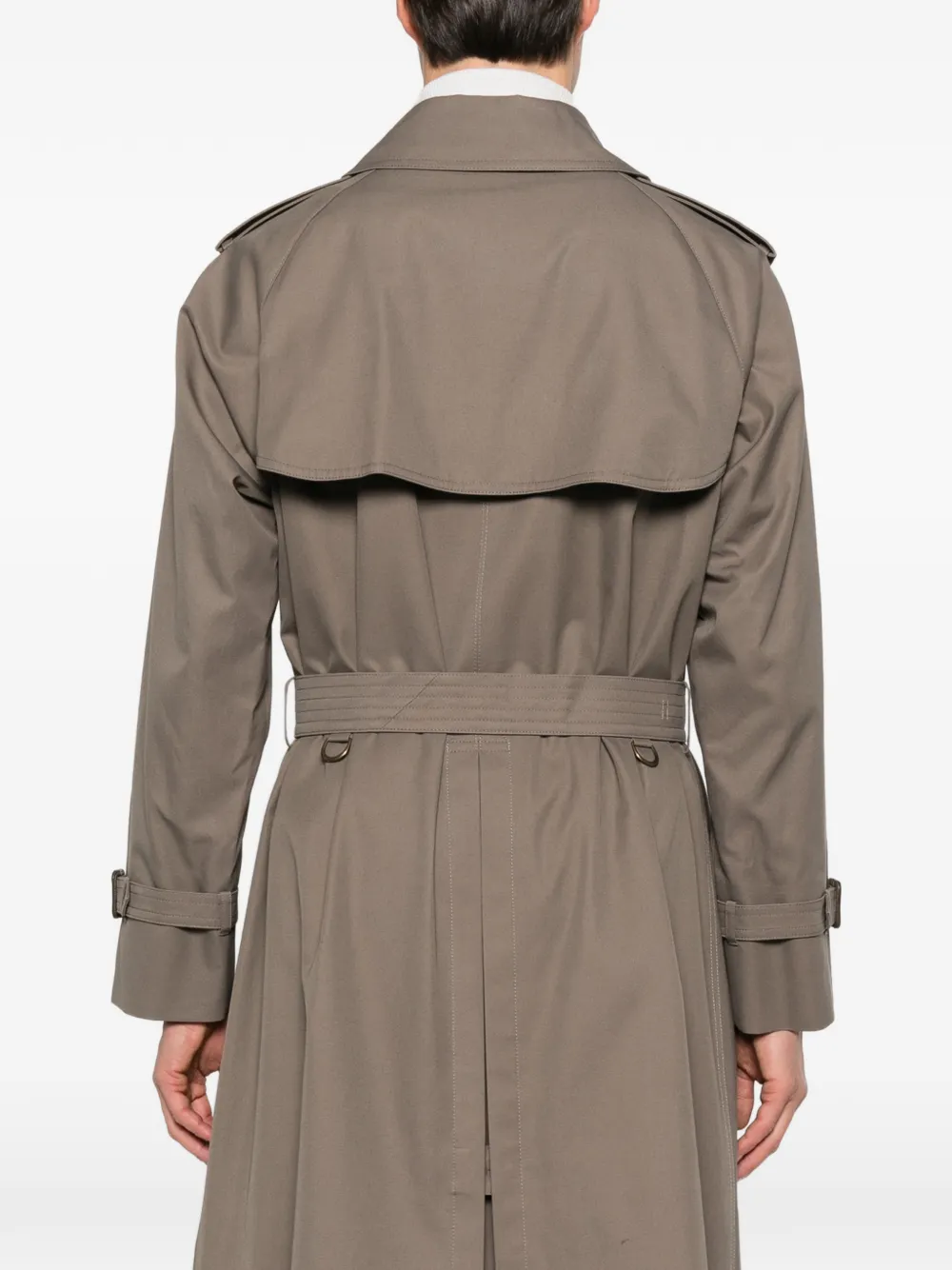 Caruso double-breasted belted trench coat Grijs