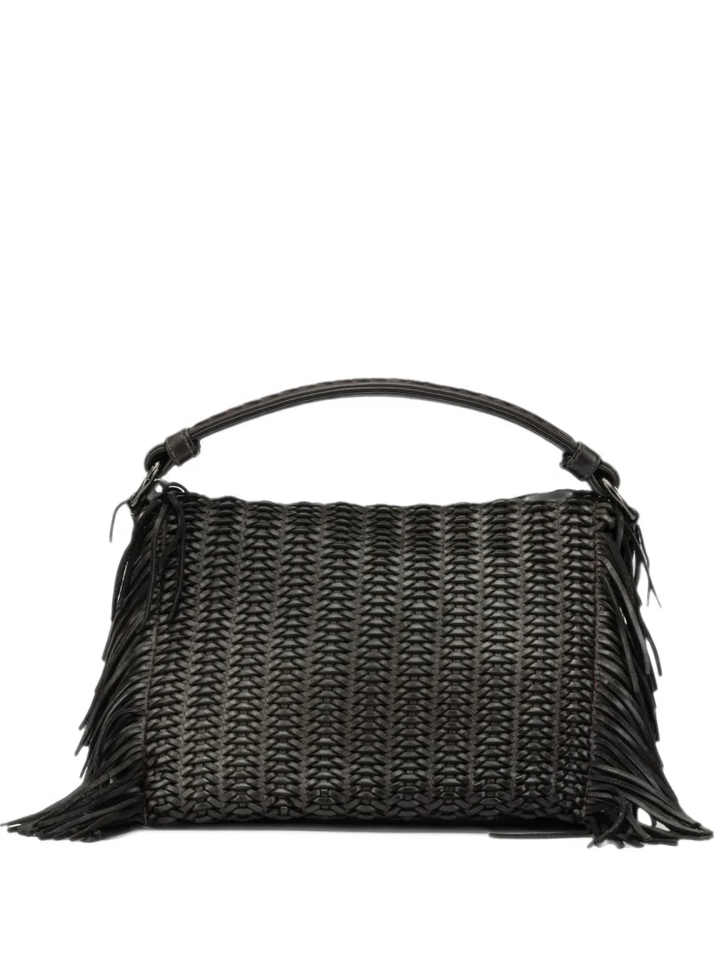 Reptile's House Elettra woven-design fringe-detail tote bag - Marron Reptile's House Elettra woven-design fringe-detail tote bag - Marron