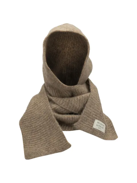 Maison Kitsuné hooded knitted scarf