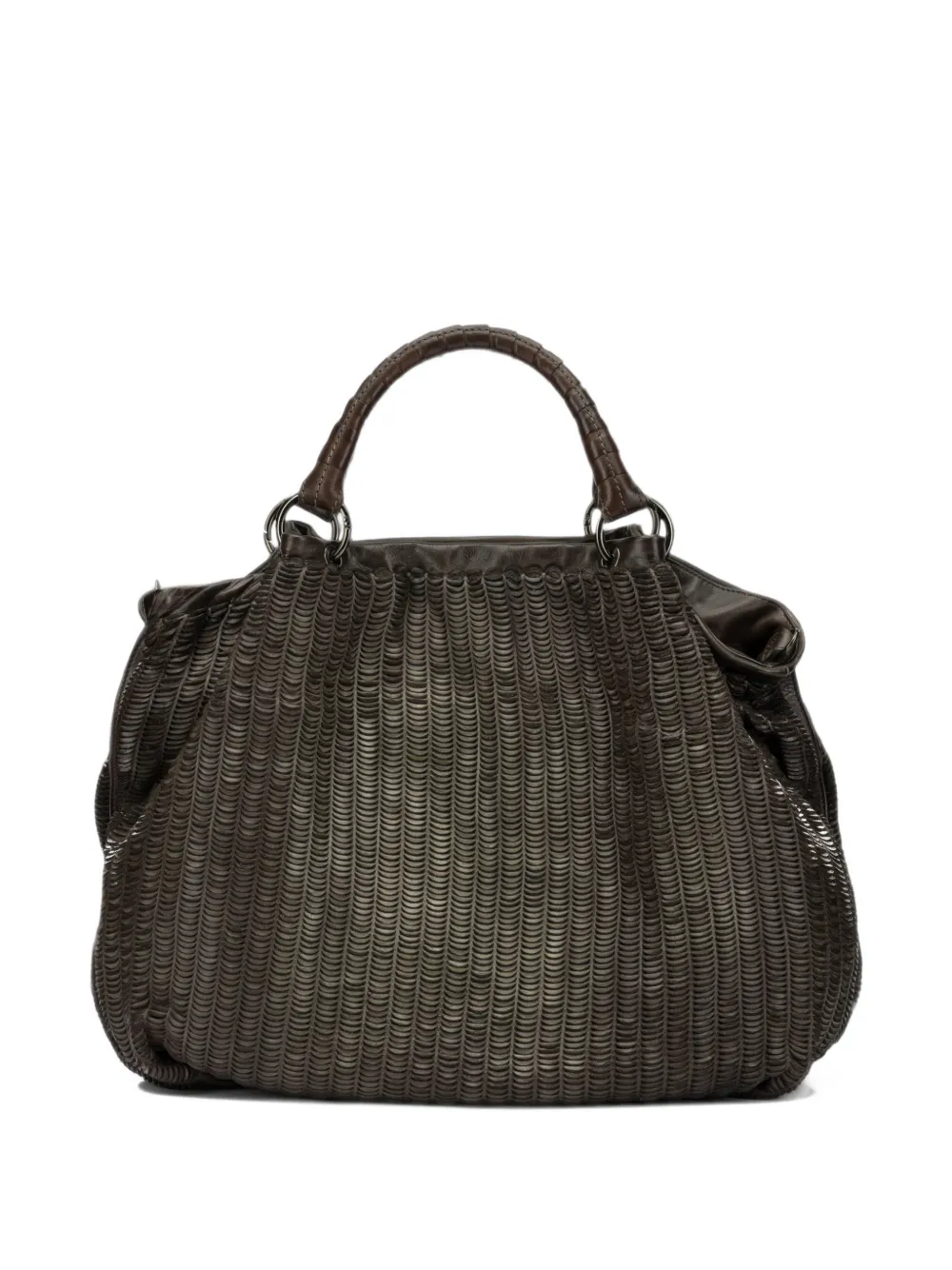 Reptile's House Cascade textured leather tote bag - Marron Reptile's House Cascade textured leather tote bag - Marron