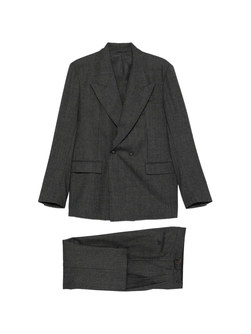 MARSEM double-breasted check-pattern suit - Grigio