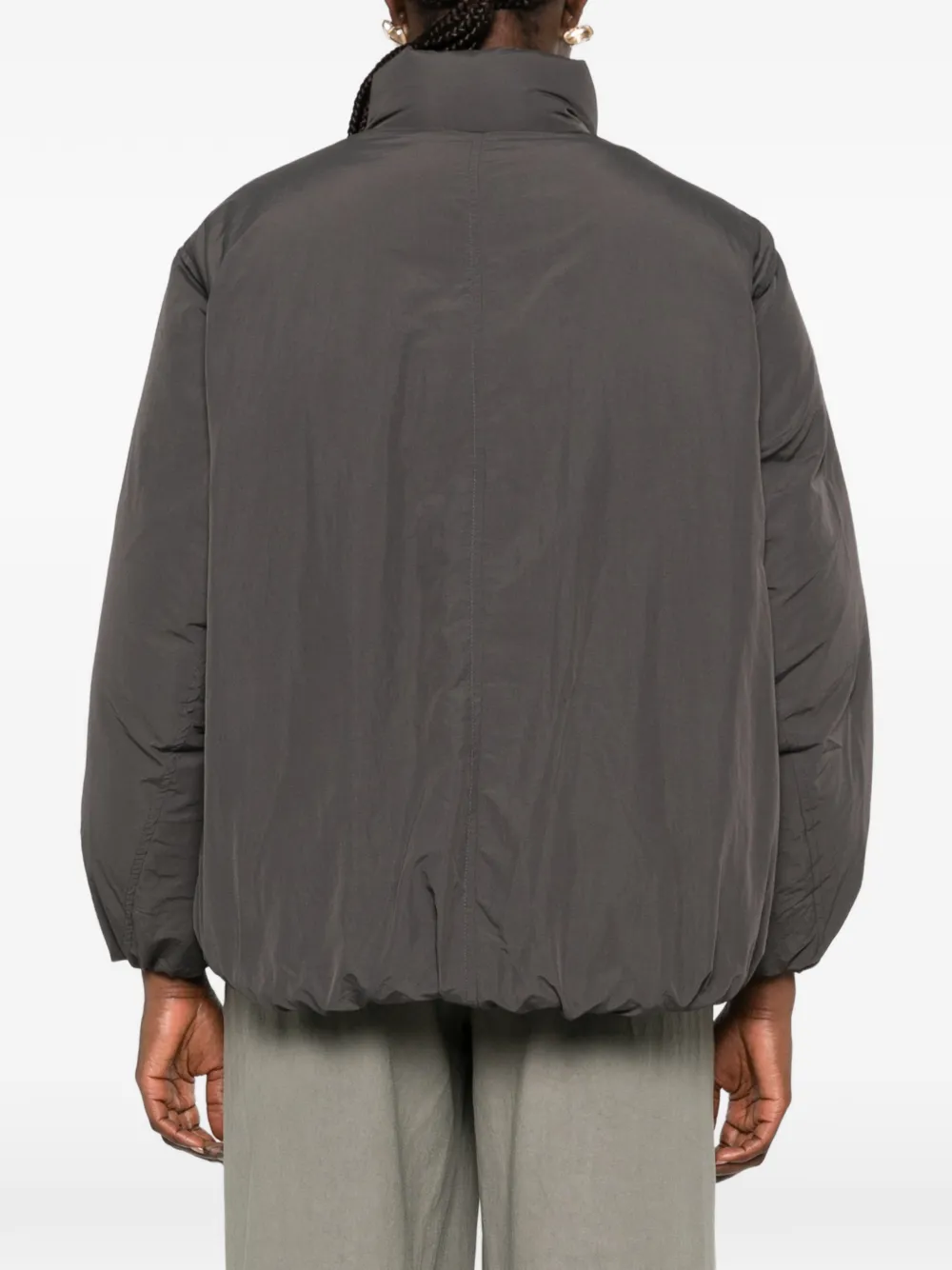 Low Classic high-neck puffer jacket Grijs