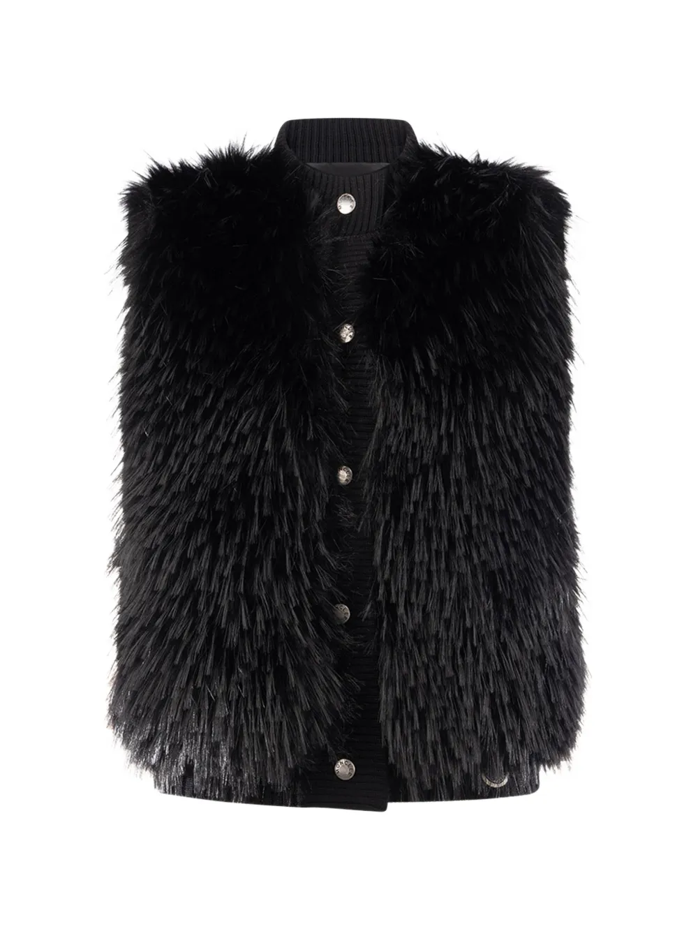 Moncler wool down gilet Zwart