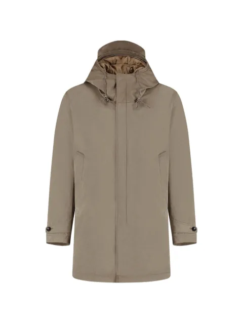 Ten C Core hooded zip-up parka coat