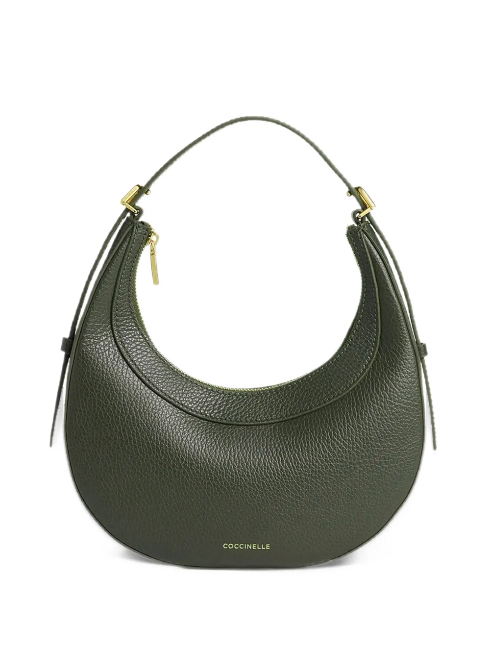 Coccinelle Mini Whisper grainy leather tote bag Groen