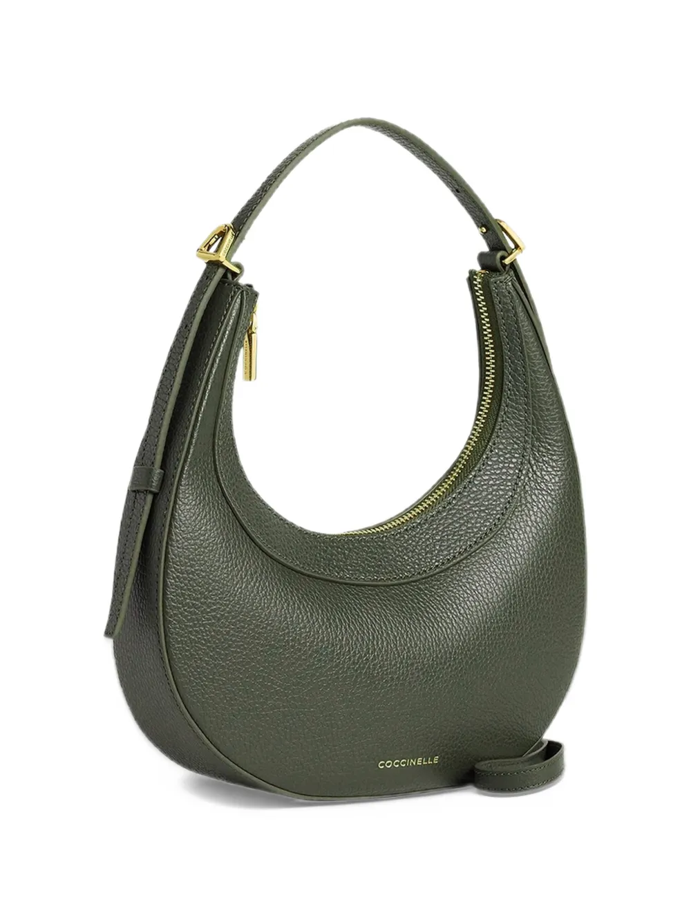 Coccinelle Mini Whisper grainy leather tote bag Groen