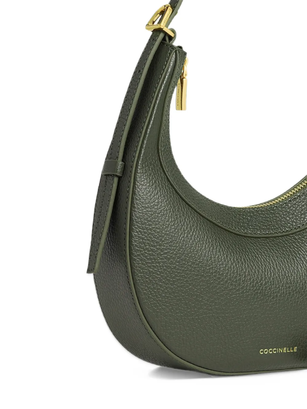 Coccinelle Mini Whisper grainy leather tote bag Groen