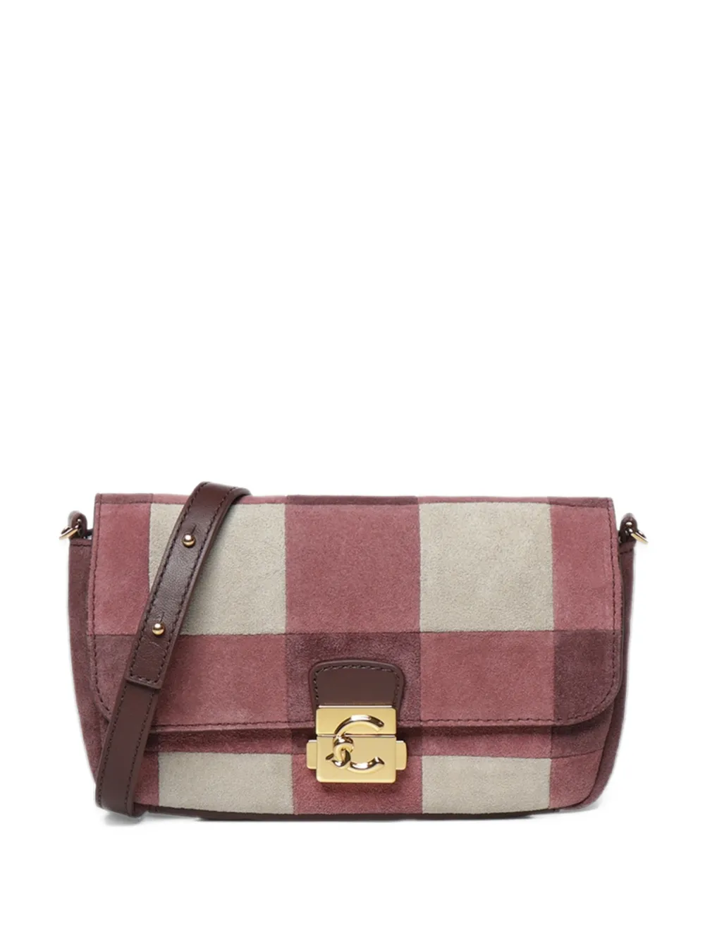 Coccinelle C-Me Lock mini-schoudertas met patchwork Roze