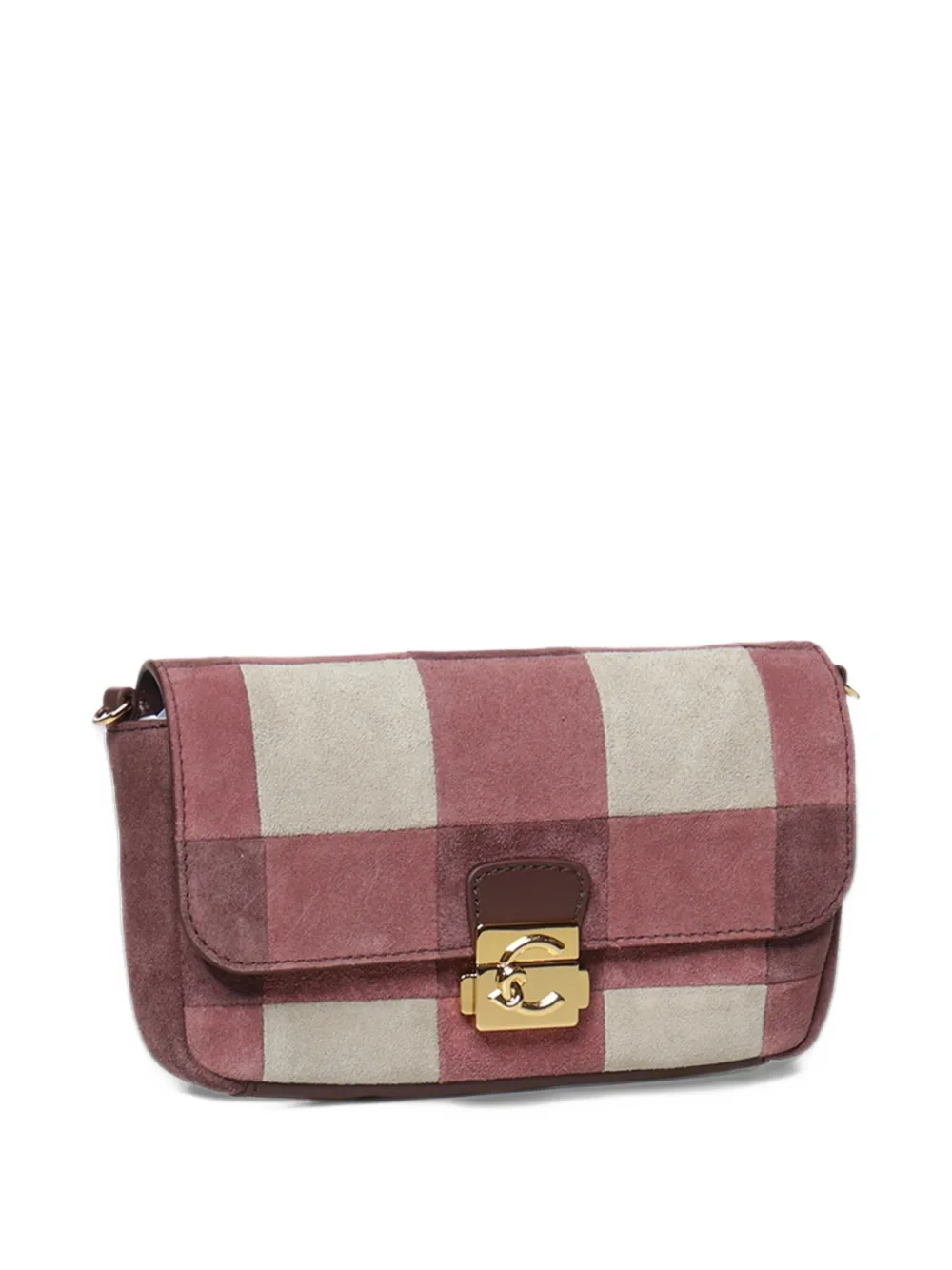 Coccinelle C-Me Lock mini-schoudertas met patchwork Roze