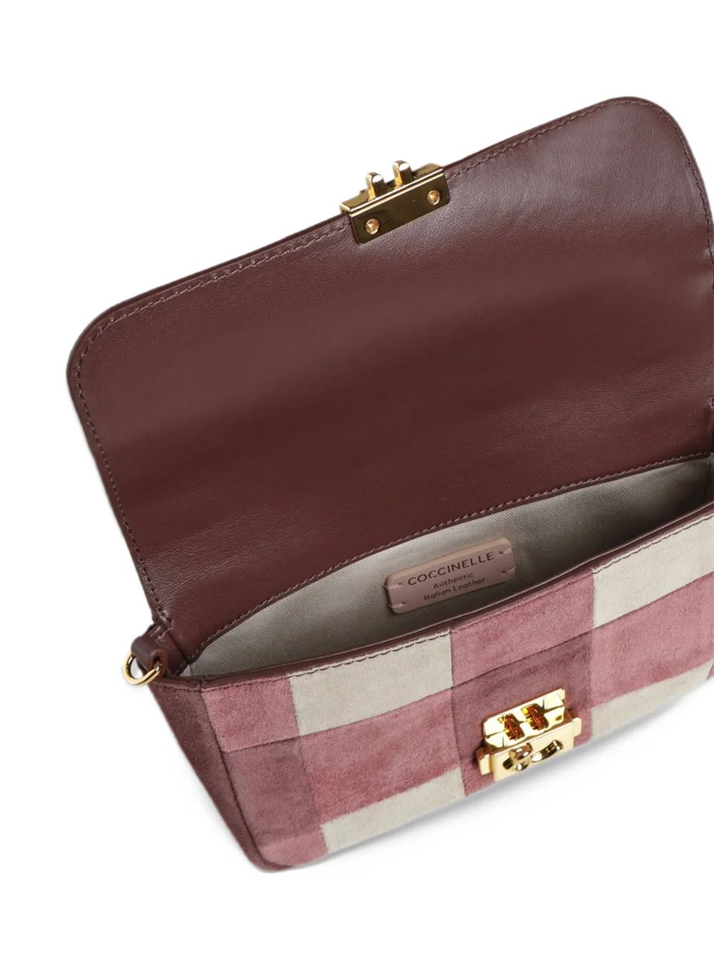 Coccinelle C-Me Lock mini-schoudertas met patchwork Roze