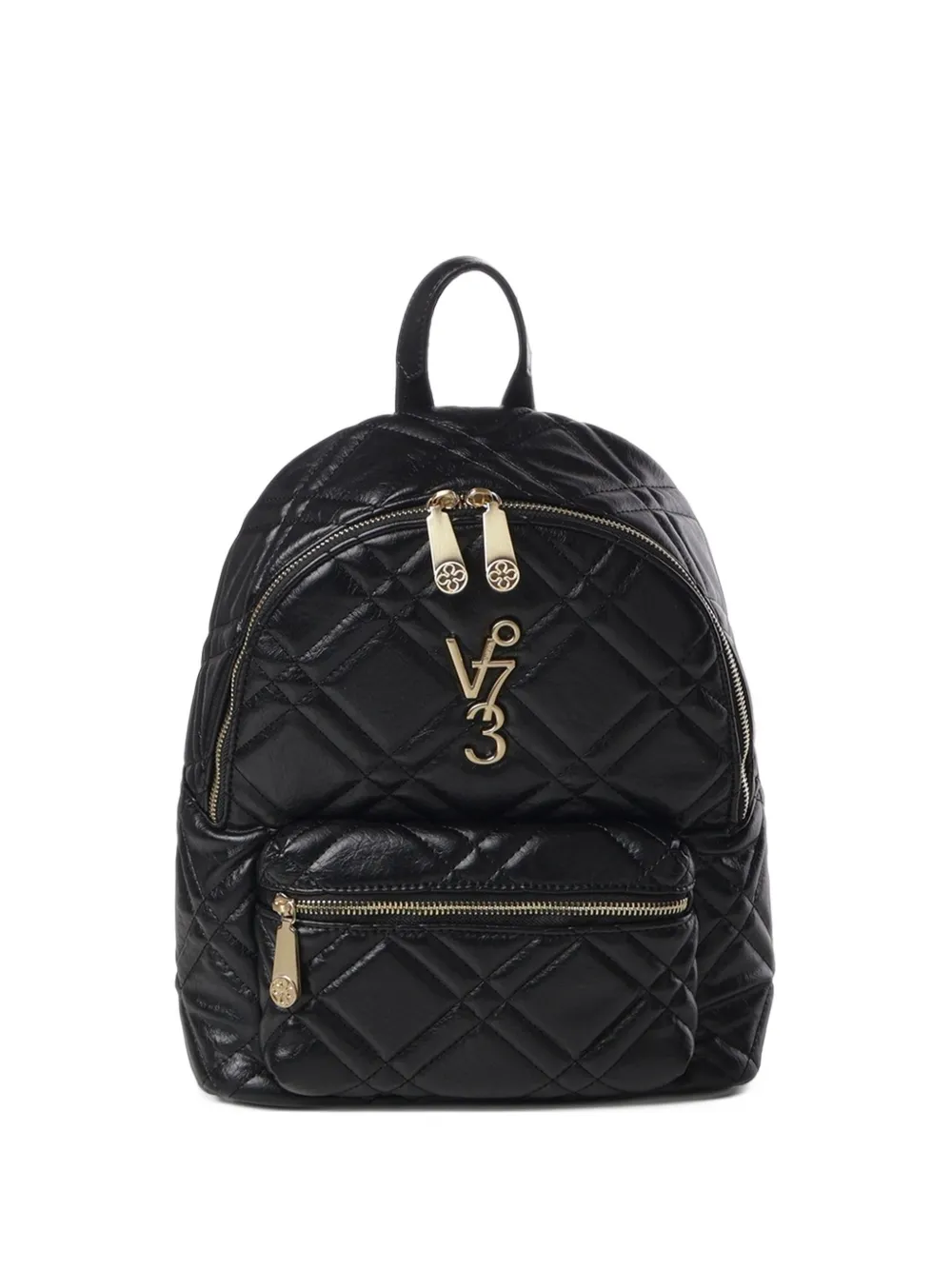 V°73 Diaspro quilted logo-plaque backpack - Nero